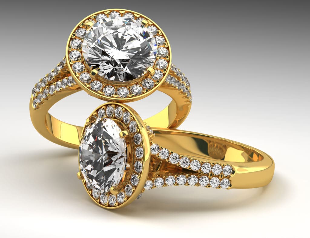 Two gold diamond rings.
