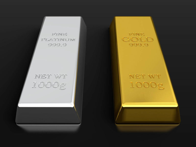 platinum and gold bars