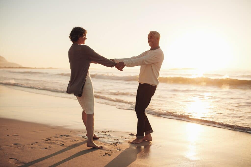 Senior couple enjoying their retirement on the beach