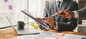 Business people meeting for business planning, brainstorming, accounting, tax and brokerage