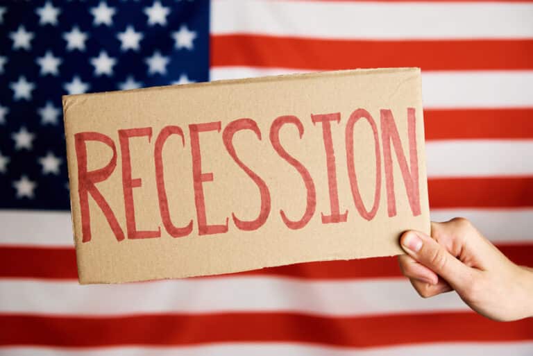 recession in usa financial system and world economic crisis concept